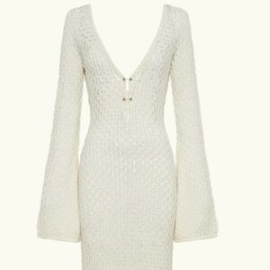 NWT Meshki Kayleigh Crochet Fishtail Maxi Dress – White – Size S